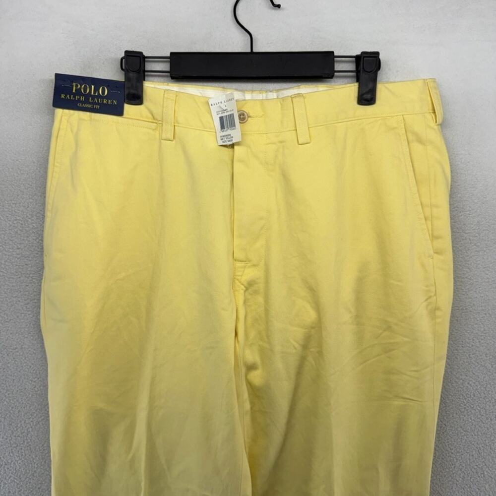 Ralph lauren Pants men's 34x32 Yellow Chino Khaki Classic Fit Golf Preppy NEW